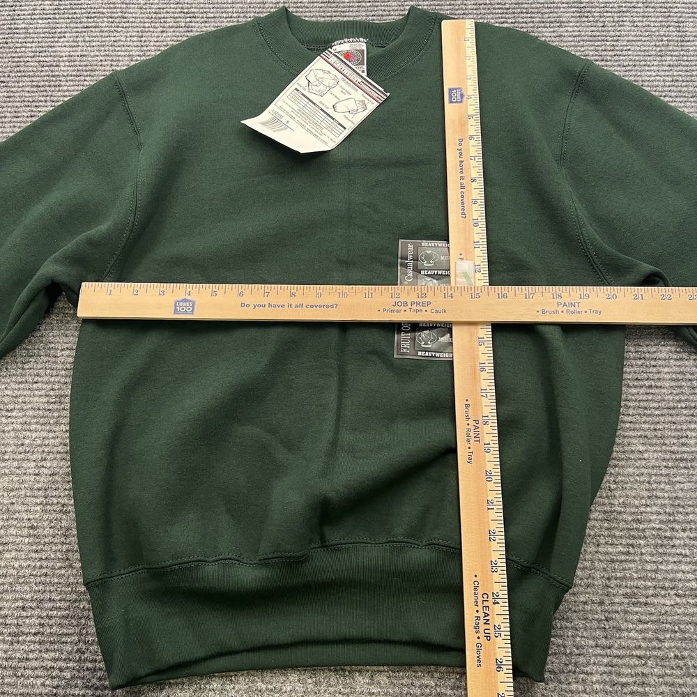 Vintage 90's FRUIT OF THE LOOM Blank Fleece Lined Crew Neck Sweater Medium NWT - Picture 5 of 5